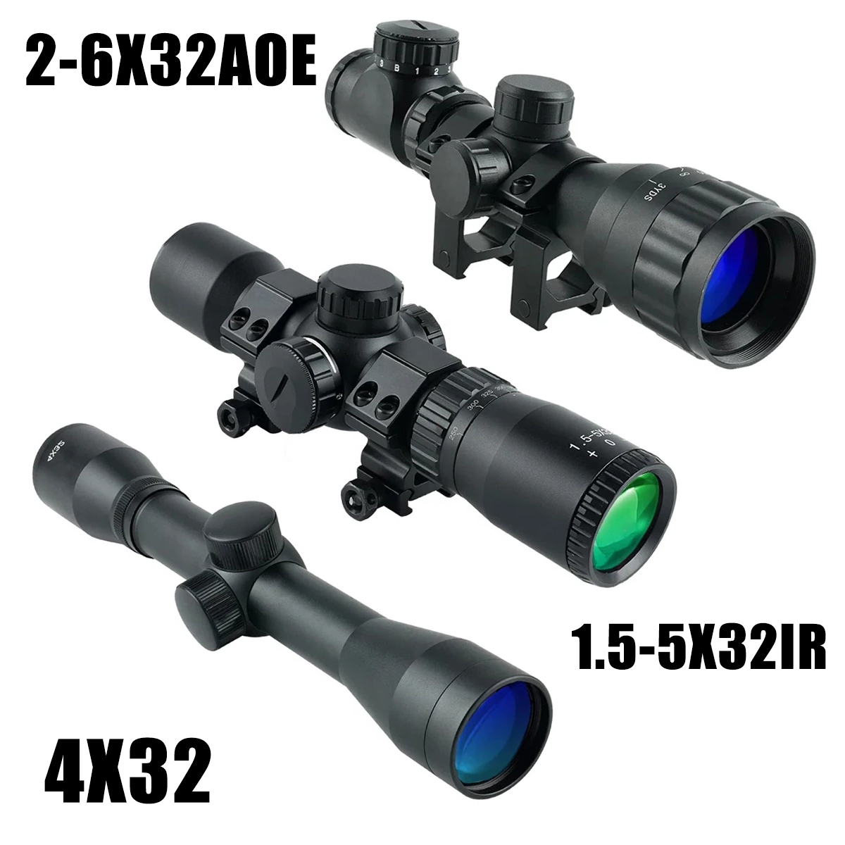 Crossbow Scope Sight - 2-6X32AOE Balestra Cannocchiali Corti 4x32 1.5-5x32IR