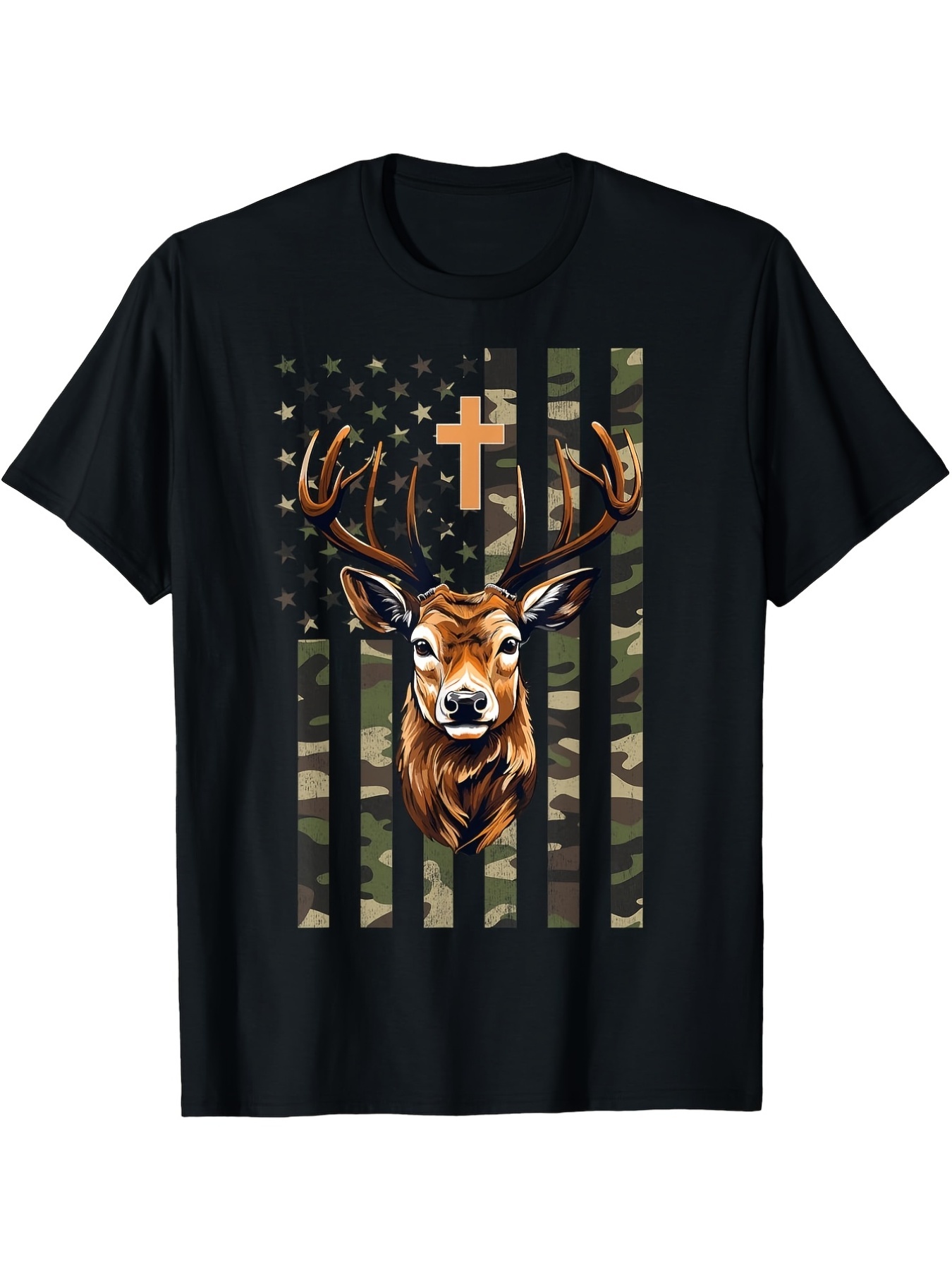 Hunting Outdoor Apparel - T-shirt mimetica da uomo Christian Deer