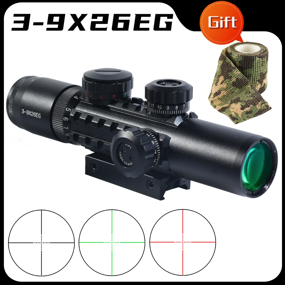 Crossbow Scope Sight - Cannocchiale Tattico 3-9X26EG per Balestra, Ottica