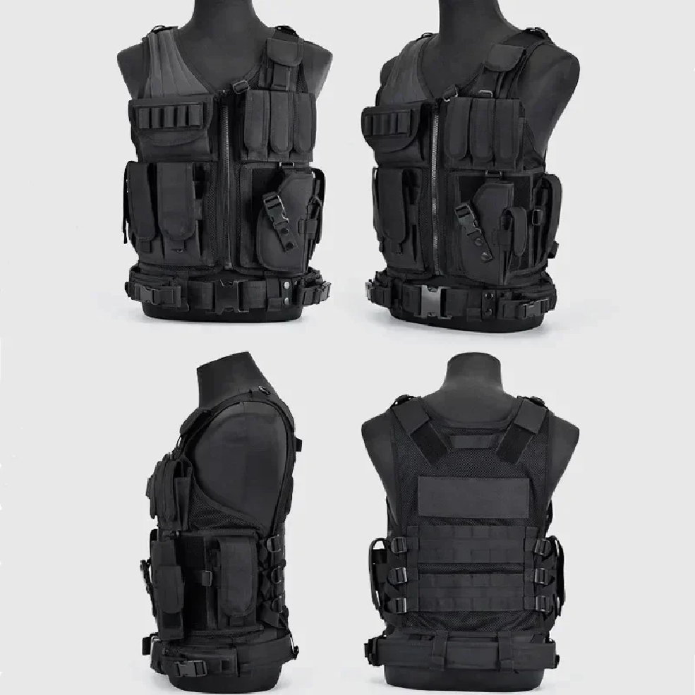 Hunting Outdoor Jacket - Gilet Tattico Molle Regolabile, Giubbotto Antiproiettile