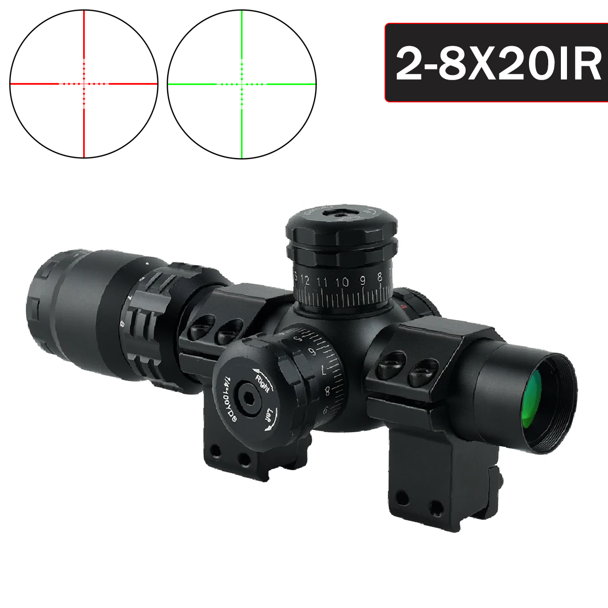 Crossbow Scope Sight - 2-8x20IR Cannocchiali per fucile da caccia