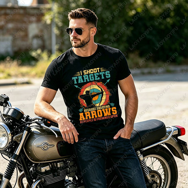 Outdoor Hunting Events - T-shirt Grafica Casual per Pratica di